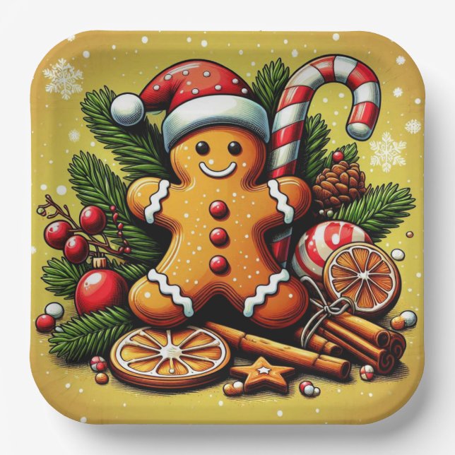 Gingerbread paper plate! plates (Front)