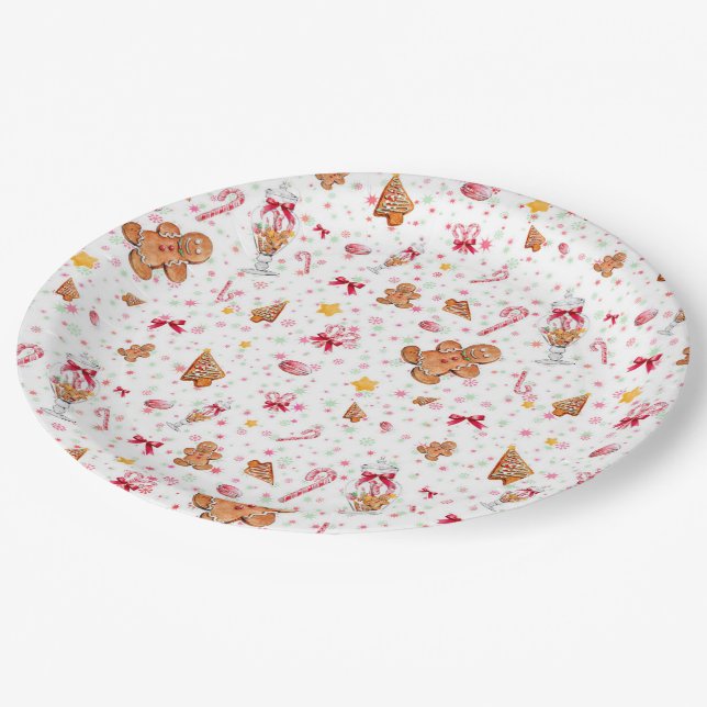 Gingerbread Paper Plates (Angled)