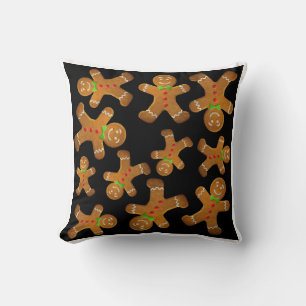 Gingerbread pattern throw pillow