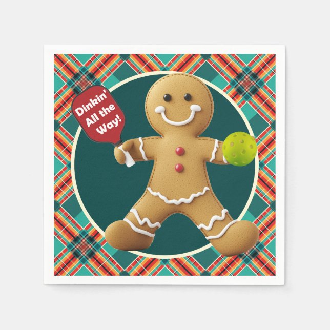 Gingerbread Pickleball Extravaganza Napkins (Front)