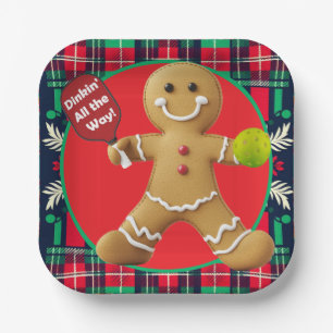 Gingerbread Pickleball Party Paper Plates