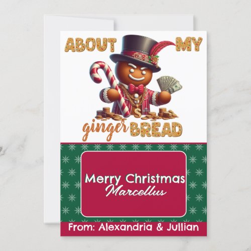 Gingerbread Pimp Funny Christmas Gift Card Holder