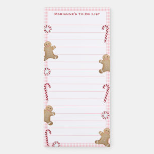 Gingerbread Pink Red Shopping Or To Do List Magnetic Notepad