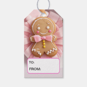 Gingerbread/Pink/Ribbon/Gift Tag