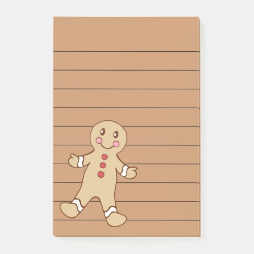 Gingerbread Post It Notes Notepad