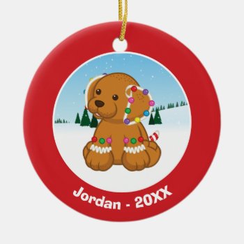 Gingerbread Puppy Ceramic Ornament by webkinz at Zazzle