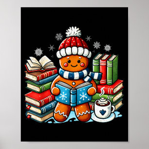 Gingerbread Reading Teacher Bookish Library Kids U Poster