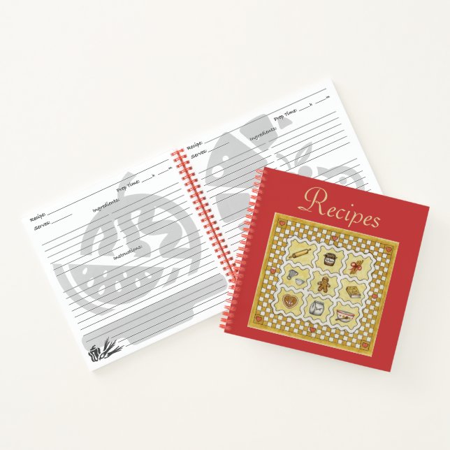 Gingerbread Recipe Cookbook Gift Notebook (Inside)