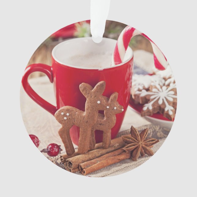 Gingerbread Reindeer Cookies Ornament (Front)