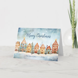 Gingerbread Row Houses Christmas Card