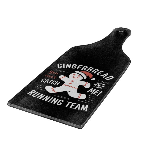Gingerbread Running Team Christmas Humor Cutting Board (Corner)