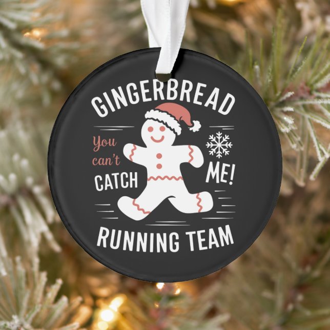 Gingerbread Running Team Christmas Humor Ornament (Tree)