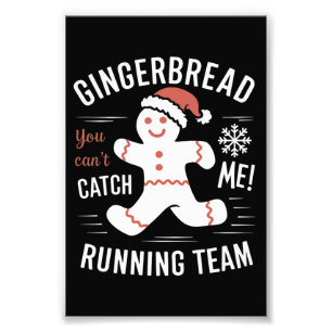 Gingerbread Running Team Christmas Humor Photo Print