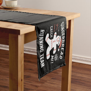Gingerbread Running Team Christmas Humor Short Table Runner