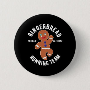 Gingerbread Running Team Fun Gingerbread Christmas Button
