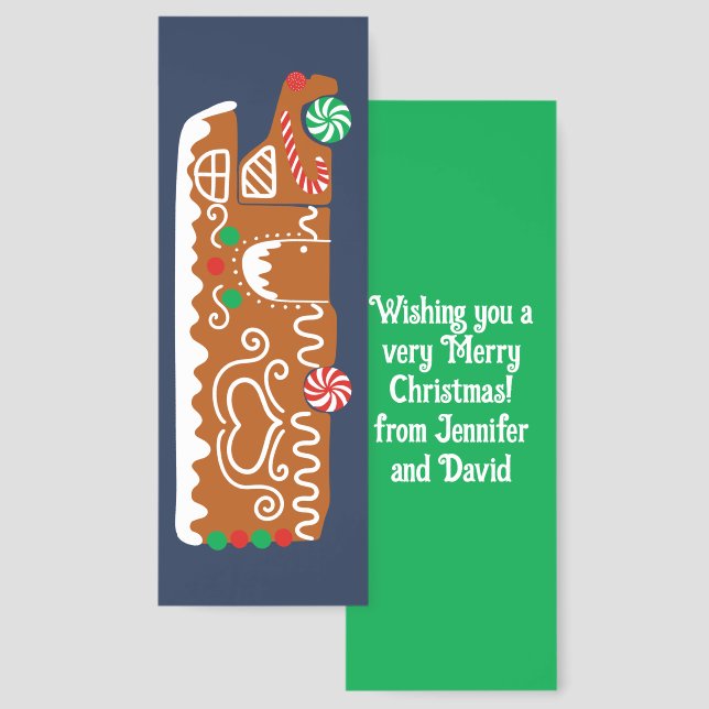 Gingerbread RV Class C Camper Christmas Bookmarks (Front & Back)