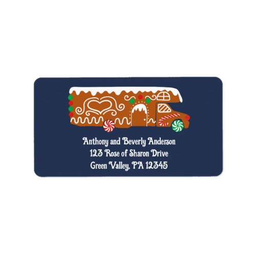 Gingerbread RV Class C Camper Christmas Label