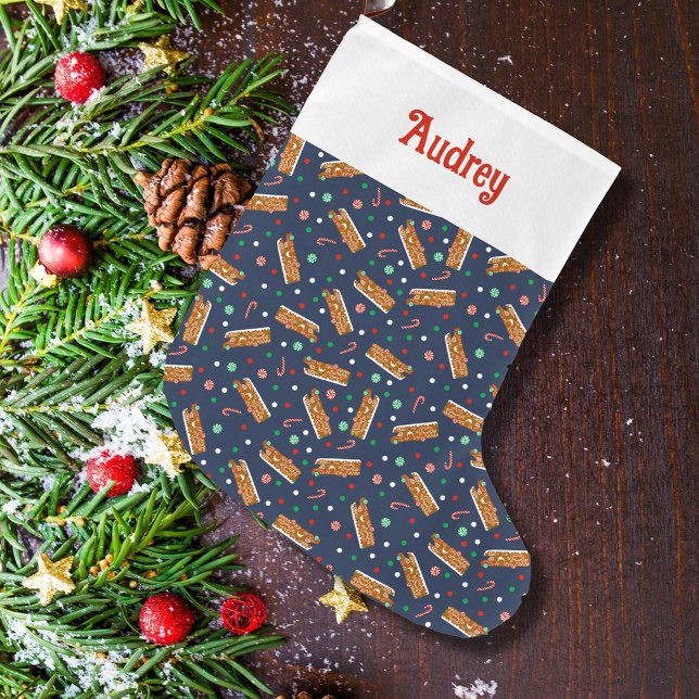 Gingerbread RV Class C Camper Personalized Large Christmas Stocking (Creator Uploaded)