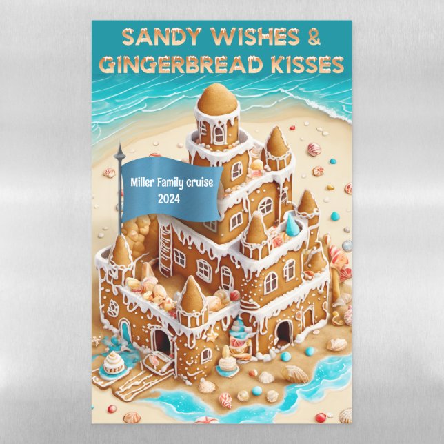 Gingerbread Sandcastle Christmas  Magnetic Dry Erase Sheet (Vertical)