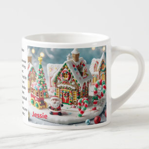 Gingerbread Santa Add Child's Name Christmas Cup