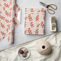 Santa Beige Wrapping Paper