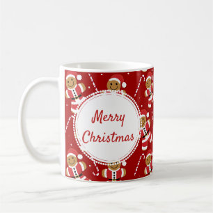Gingerbread Santa Candy Cane Pattern   Mug