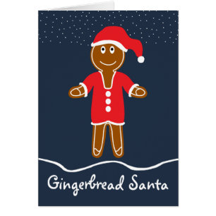 Gingerbread Santa Christmas Cards