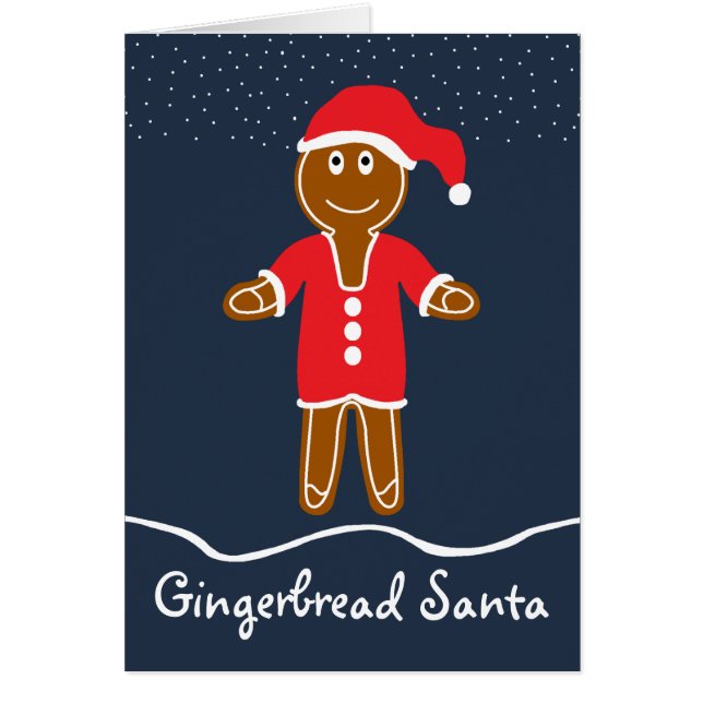 Gingerbread Santa Christmas Cards (Front)
