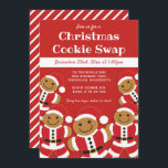 Gingerbread Santa Christmas Cookie Swap Invitation<br><div class="desc">A Christmas cookie swap invitation featuring smiling gingerbread Santa cookies. Celebrate the holiday while getting everyone a broad collection of great Xmas cookies. Yum. Simply add your information, add this invite to your cart, then enjoy this delicious event. Gingerbread Santa Christmas Cookie Swap Invitation Sweetsham Food Art | ©Melissa Patton...</div>