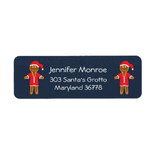 Gingerbread Santa Christmas Label