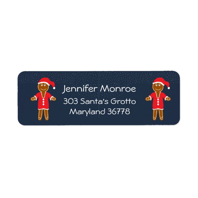 Gingerbread Santa Christmas Label (Front)