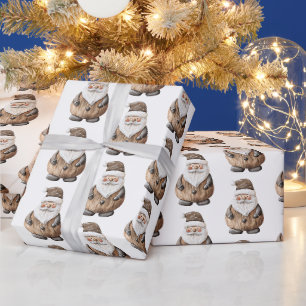 Gingerbread Santa Claus Christmas Wrapping Paper