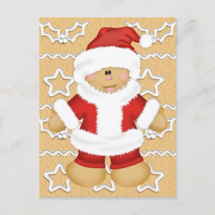 Gingerbread Santa Claus Holiday Postcard
