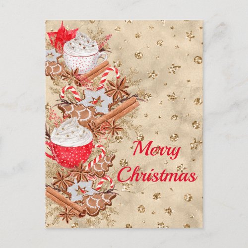 Gingerbread Santa Cookies Merry Christmas Postcard