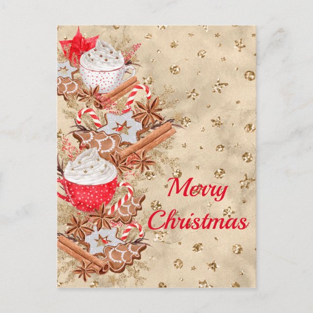 Gingerbread Santa Cookies Merry Christmas Postcard (Front)