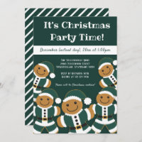 Gingerbread Santa Green | Christmas Party Invitation