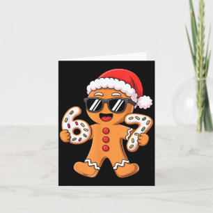 Gingerbread Santa With Sungles Holding 67 Cookies  Card