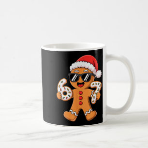 Gingerbread Santa With Sungles Holding 67 Cookies  Coffee Mug