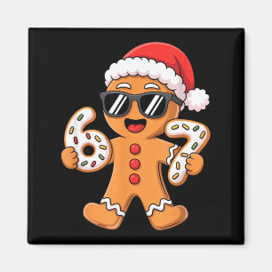 Gingerbread Santa With Sungles Holding 67 Cookies Magnet