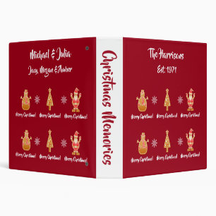 Gingerbread Santa Xmas Tree Snowman Personalize  3 Ring Binder