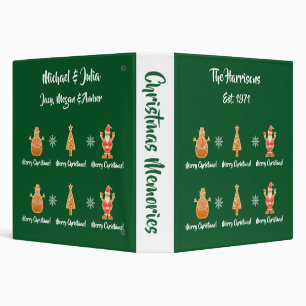 Gingerbread Santa Xmas Tree Snowman Personalize 3 Ring Binder