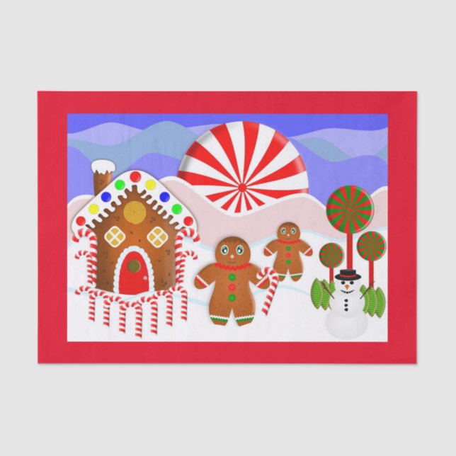 Gingerbread Scene Tissue Paper (Front)