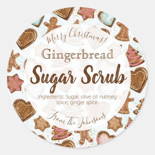 Gingerbread Scented Christmas Sugar Scrub Labels