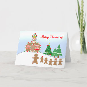 Gingerbread Schoolhouse Teacher Christmas Card