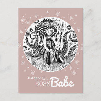 Gingerbread Sea Witch | Dark Rose Gold Pink Postcard