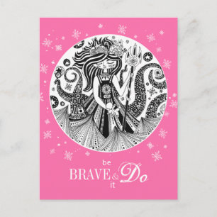 Gingerbread Sea Witch Pink Postcard