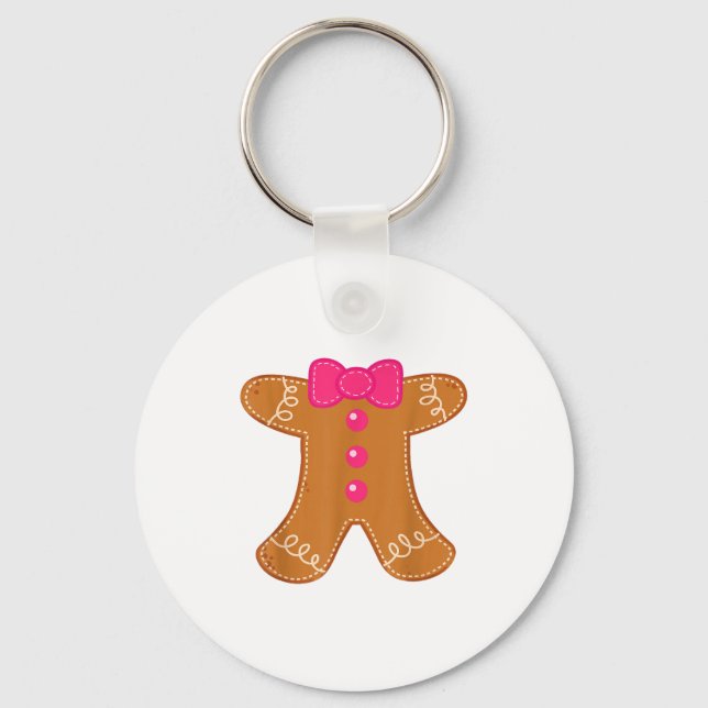 Gingerbread Shirt Adult Kids Men Women Cookie Cost Keychain (Front)