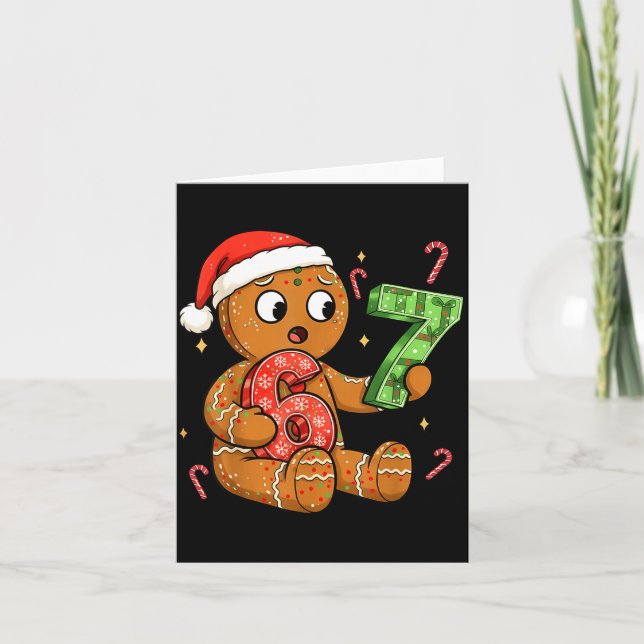 Gingerbread Six Seven 67 Meme 6 7 Funny Christmas  Card (Front)