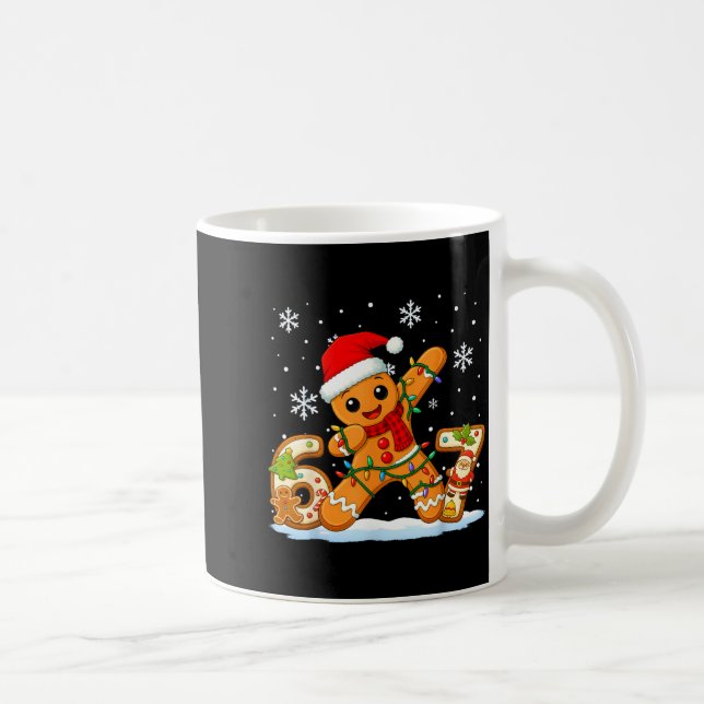 Gingerbread Six Seven 67 Meme 6 7 Funny Christmas  Coffee Mug (Right)