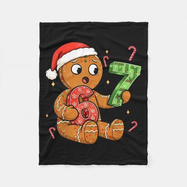 Gingerbread Six Seven 67 Meme 6 7 Funny Christmas  Fleece Blanket (Front)